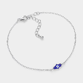 Enamel Evil Eye Hamsa Hand Pointed Bracelet