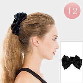 12PCS - Plain Bow Barrettes