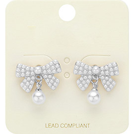 Pearl Bow Earrings