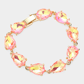 Teardrop Cluster Link Bracelet