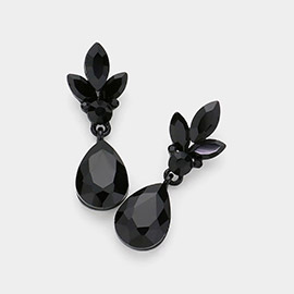 Teardrop Stone Cluster Dangle Evening Earrings