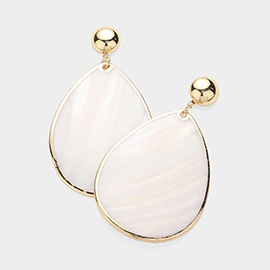 Mother Of Pearl Teardrop Disc Dangle Earrings