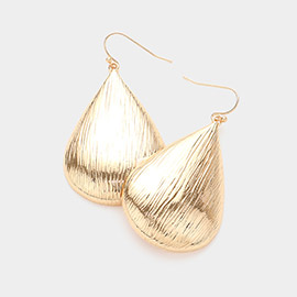 Textured Metal Teardrop Dangle Earrings