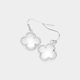 Quatrefoil Stone Cluster Dangle Earrings