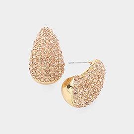 Rhinestone Paved Teardrop Earrings