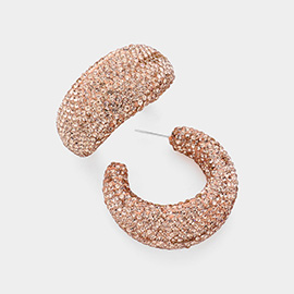 Bling Studded Hoop Earrings