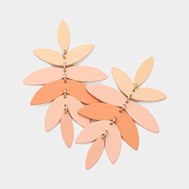 Abstract Metal Plate Leaf Link Earrings 