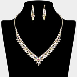 Rhinestone Paved V Shaped Necklace