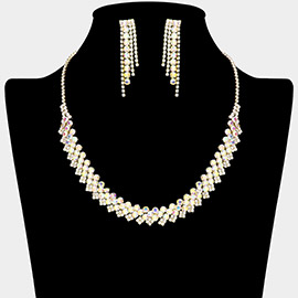 Rhinestone Paved U Shaped Necklace