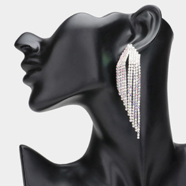 Rhinestone Paved Fringe Evening Earrings