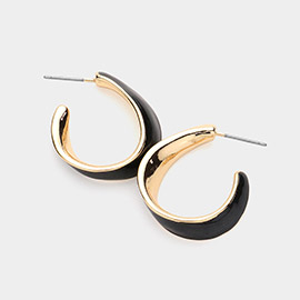 Enamel Abstract Hoop Earrings