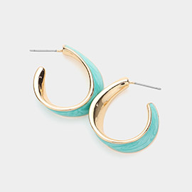 Enamel Abstract Hoop Earrings