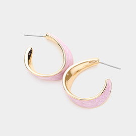 Enamel Abstract Hoop Earrings