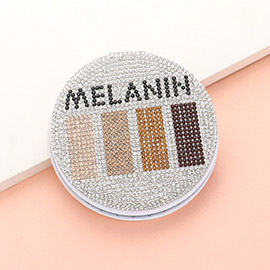 Bling Studded Melanin Message Compact Mirror
