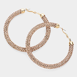 Bling Studded Hoop Earrings