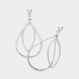 Geometric Metal Wire Teardrop Dangle Earrings