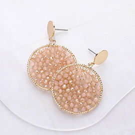 Faceted Beaded Disc Dangle Earrings