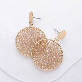 Faceted Beaded Disc Dangle Earrings