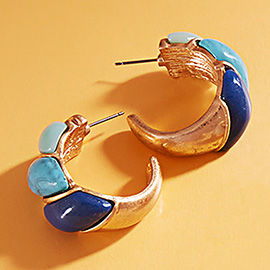 Resin Twisted Hoop Earrings