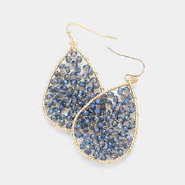 Faceted Beaded Teardrop Dangle Earrings