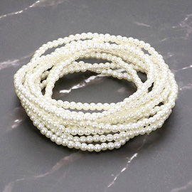 10PCS - Pearl Beaded Stretch Multi Layered Bracelets