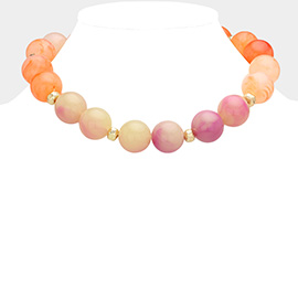 Chunky Lucite Ball Beaded Necklace