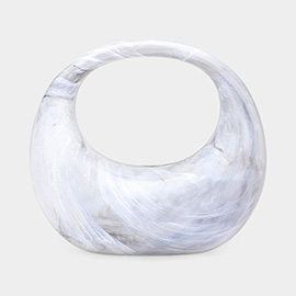 Marbled Acrylic Crescent Hand Bag
