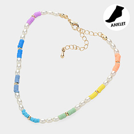 Heishi Beaded Pearl Beaded Anklet