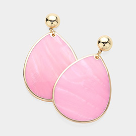 Mother Of Pearl Teardrop Disc Dangle Earrings