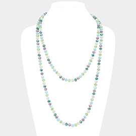 Faceted Beaded Long Necklace
