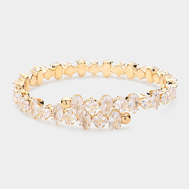 Marquise Diamond Shaped CZ Stone Adjustable Evening Bracelet