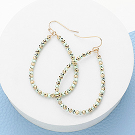 Faceted Beaded Open Teardrop Dangle Earrings