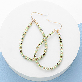 Faceted Beaded Open Teardrop Dangle Earrings