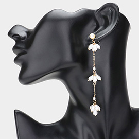 Pearl Pointed Dropdown Earrings