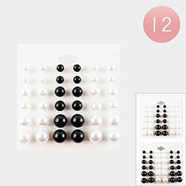 12 Set of 18 - Pearl Stud Earring Set