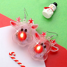 Light Up Christmas Rudolph Dangle Earrings