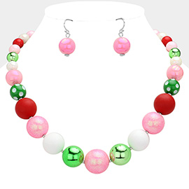 Chistmas Beads Beaded Necklace