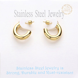 18K Gold Dipped Stainless Steel Mini Hoop Earrings