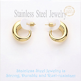 18k Gold Dipped Stainless Steel Mini Hoop Earrings