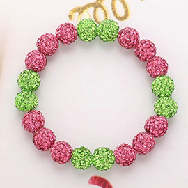 Shamballa Ball Beaded Stretch Bracelet