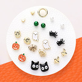 10PCS - Enamel Halloween Stud Earring Set