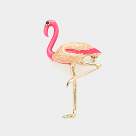 Enamel Flamingo Pin Brooch