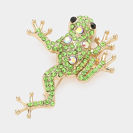 Stone Paved Frog Pin Brooch