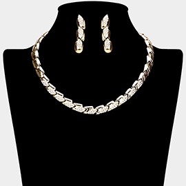 Stone Paved Abstract Chunky Necklace