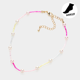Pearl Pointed Beaded Anklet