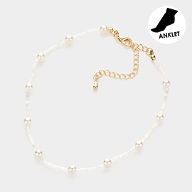 Pearl Pointed Beaded Anklet