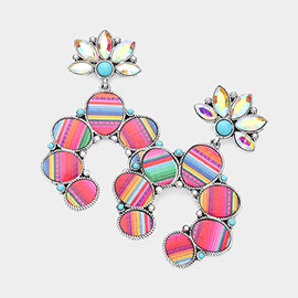Wester Rainbow Horseshoe Dangle Earrings