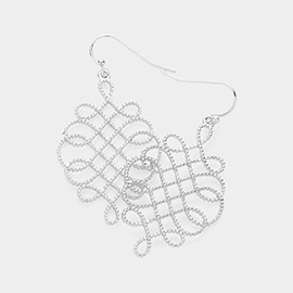 Abstract Metal Wire Dangle Earrings