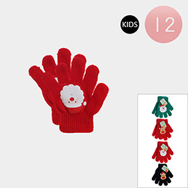 12Pairs - Kids Assorted Christmas Gloves