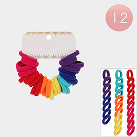 12 SET OF 28 - Plain Fabric Stretchable Hair Bands
